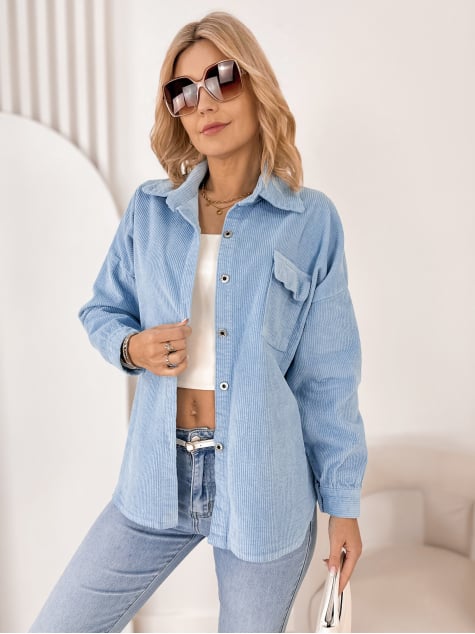 KOSZULA SZTRUKSOWA BOHEME NIEBIESKA