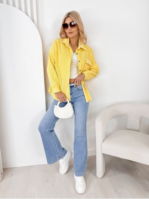 KOSZULA SZTRUKSOWA BOHEME ŻÓŁTA