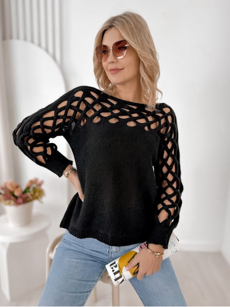 SWETER MEGEVE CZARNY