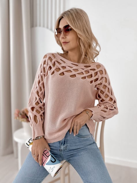 SWETER MEGEVE PUDROWY RÓŻ