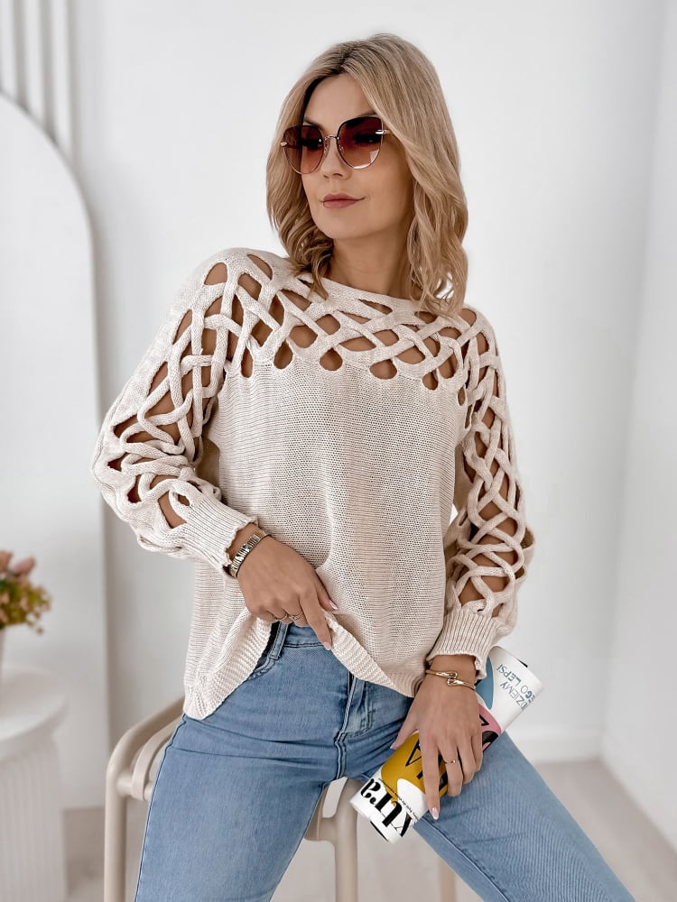 SWETER MEGEVE BEŻOWY