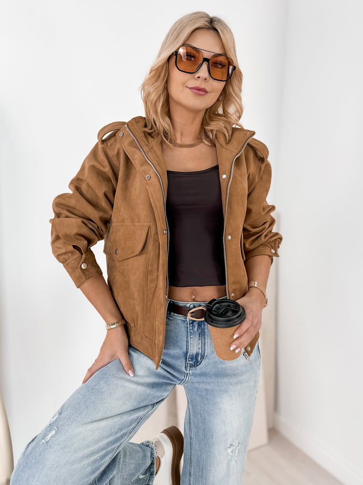 KURTKA ZAMSZOWA CARMEN KARMELOWA