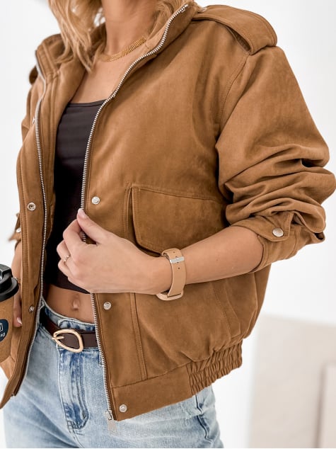 KURTKA ZAMSZOWA CARMEN KARMELOWA