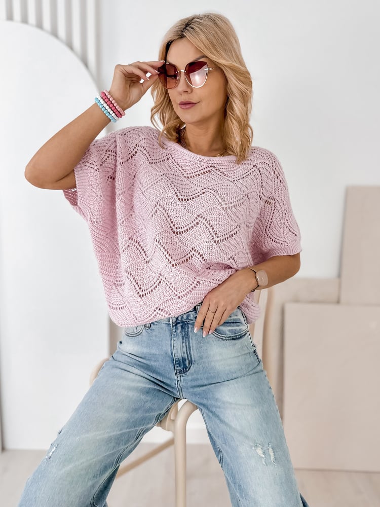 SWETER CORSICA PUDROWY RÓŻ