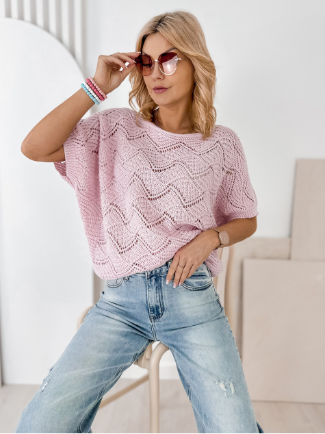 SWETER CORSICA PUDROWY RÓŻ