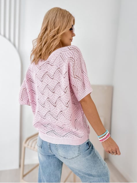 SWETER CORSICA PUDROWY RÓŻ