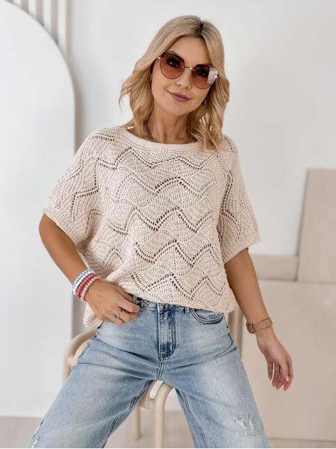 SWETER CORSICA BEŻOWY