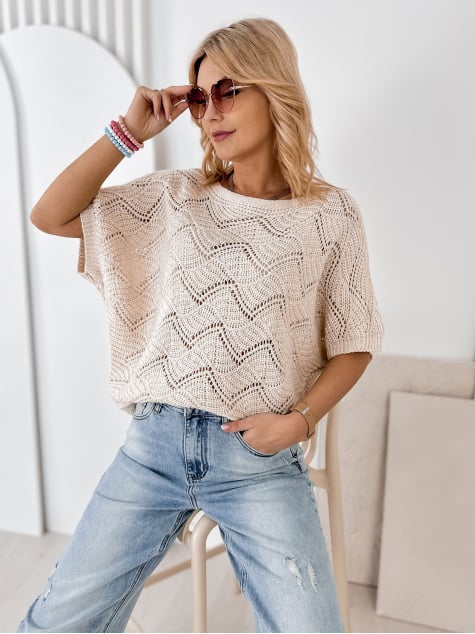 SWETER CORSICA BEŻOWY