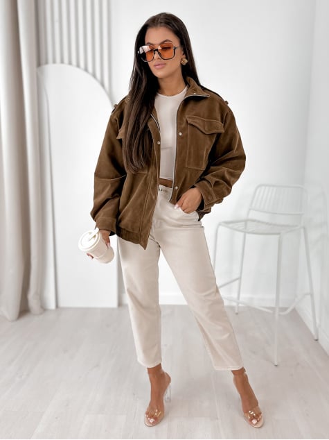 KURTKA ZAMSZOWA SALOME BRĄZOWA