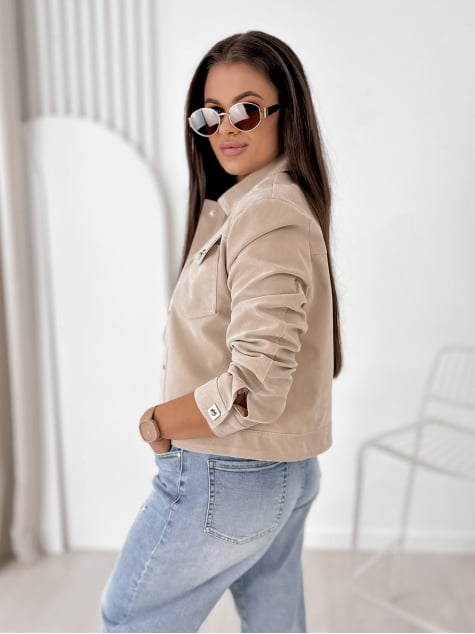 KURTKA ZAMSZOWA MONTEVERDI BEŻOWA