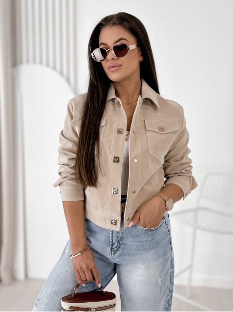 KURTKA ZAMSZOWA MONTEVERDI BEŻOWA