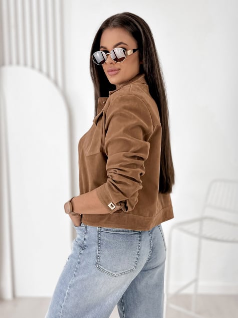 KURTKA ZAMSZOWA MONTEVERDI KARMELOWA