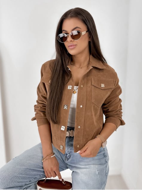 KURTKA ZAMSZOWA MONTEVERDI KARMELOWA