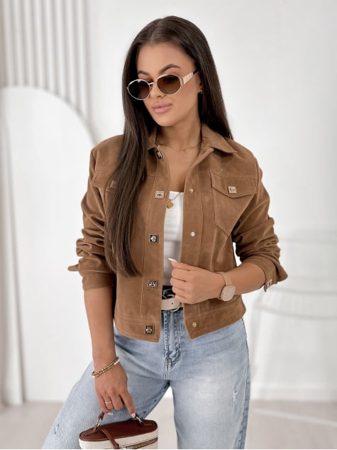 KURTKA ZAMSZOWA MONTEVERDI KARMELOWA