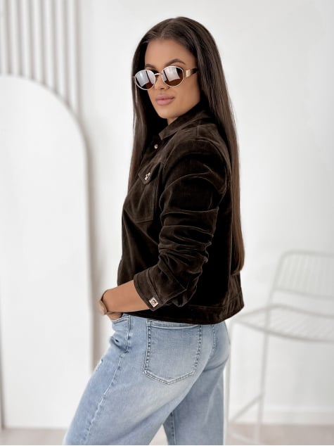 KURTKA ZAMSZOWA MONTEVERDI CIEMNOBRĄZOWA