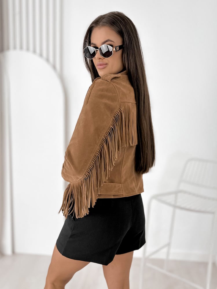 KURTKA ZAMSZOWA SUNDANCE KARMELOWA