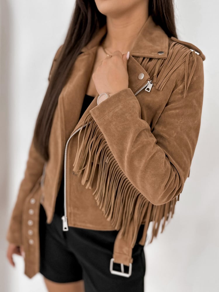 KURTKA ZAMSZOWA SUNDANCE KARMELOWA