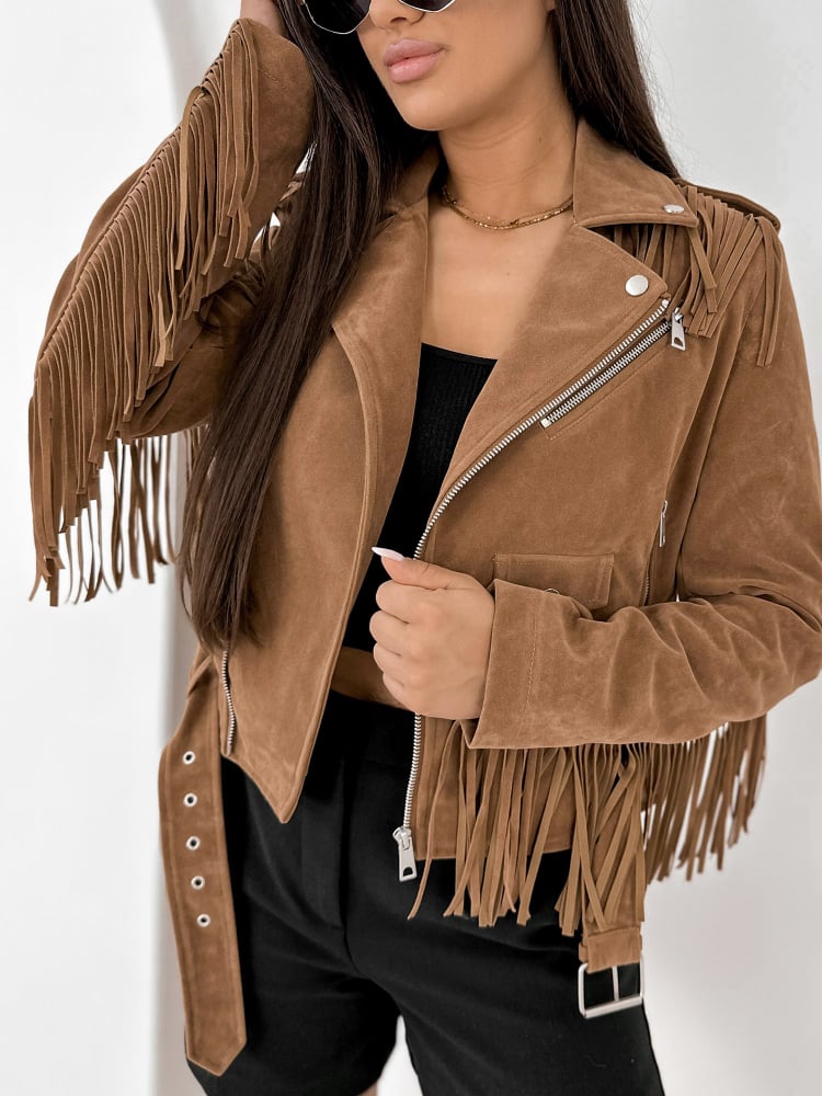 KURTKA ZAMSZOWA SUNDANCE KARMELOWA