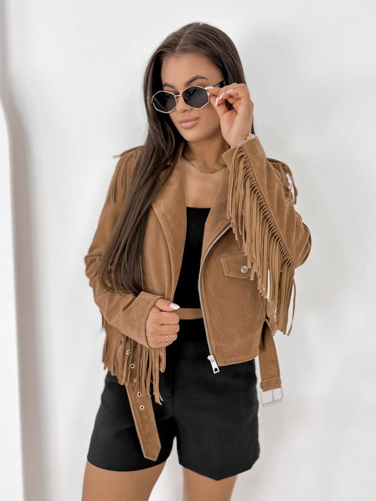 KURTKA ZAMSZOWA SUNDANCE KARMELOWA