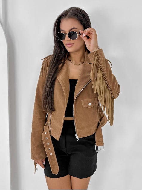 KURTKA ZAMSZOWA SUNDANCE KARMELOWA