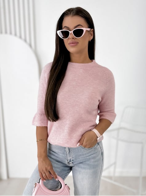 SWETER BRETANE PUDROWY RÓŻ