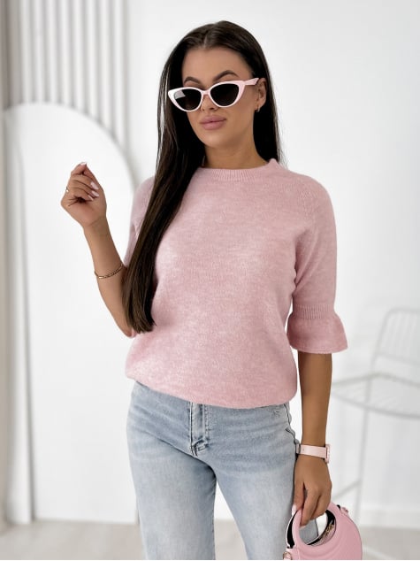 SWETER BRETANE PUDROWY RÓŻ