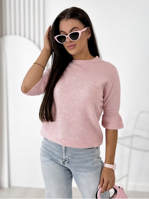 SWETER BRETANE PUDROWY RÓŻ