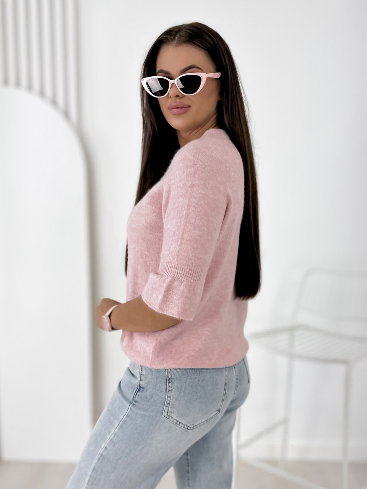 SWETER BRETANE PUDROWY RÓŻ