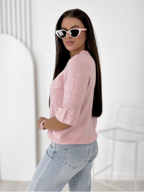 SWETER BRETANE PUDROWY RÓŻ