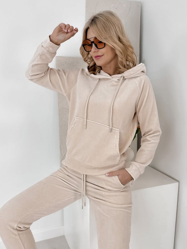 KOMPLET SZTRUKSOWY VISCONTI BEŻOWY