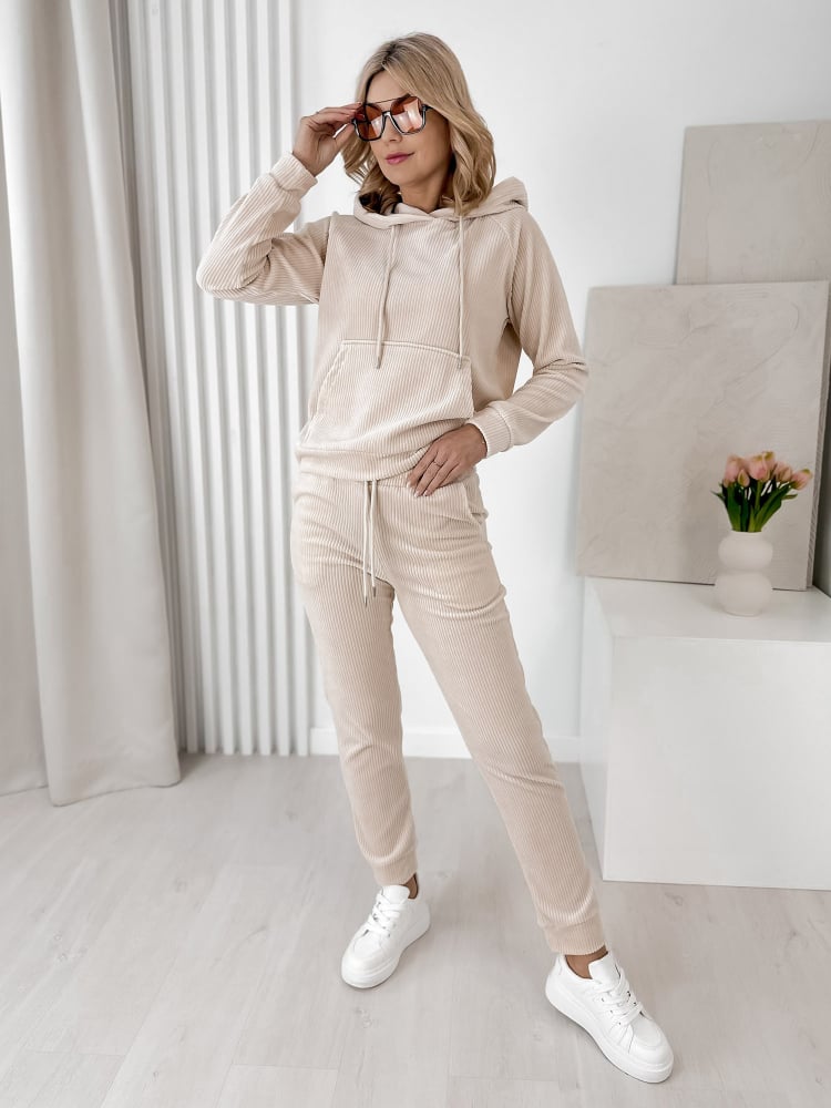 KOMPLET SZTRUKSOWY VISCONTI BEŻOWY