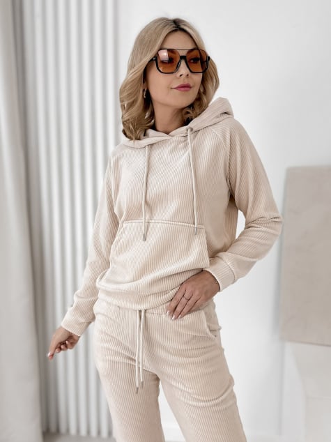 KOMPLET SZTRUKSOWY VISCONTI BEŻOWY