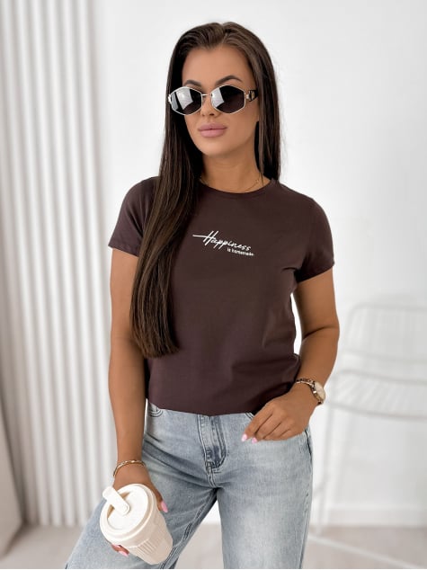 BLUZKA HAPINES CIEMNOBRĄZOWA
