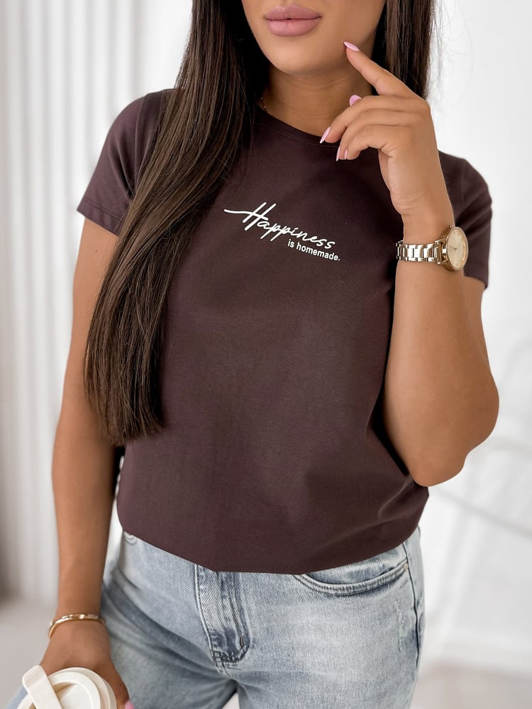 BLUZKA HAPINES CIEMNOBRĄZOWA