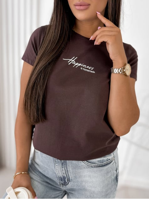 BLUZKA HAPINES CIEMNOBRĄZOWA