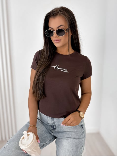 BLUZKA HAPINES CIEMNOBRĄZOWA