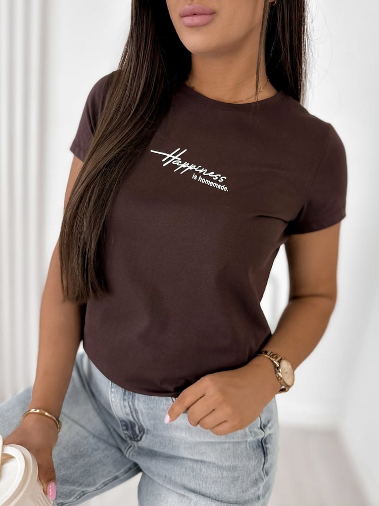 BLUZKA HAPINES CIEMNOBRĄZOWA