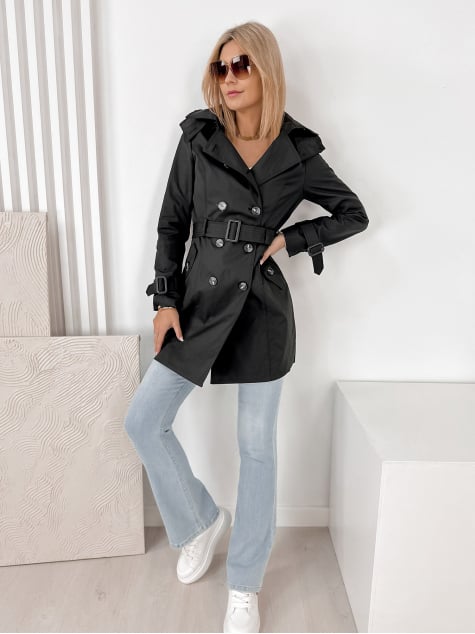 PŁASZCZ TRENCZ MORICONE CZARNY