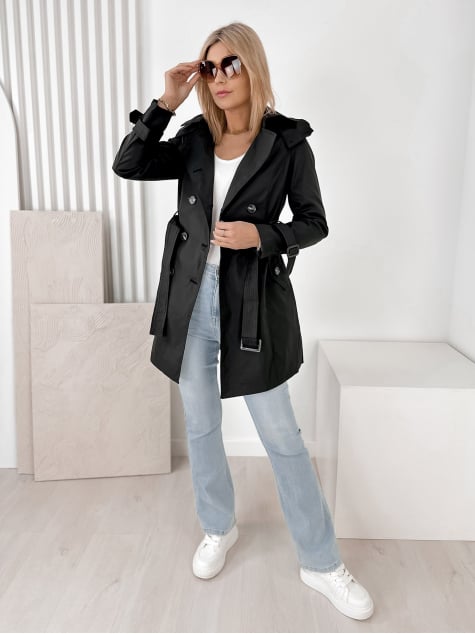 PŁASZCZ TRENCZ MORICONE CZARNY