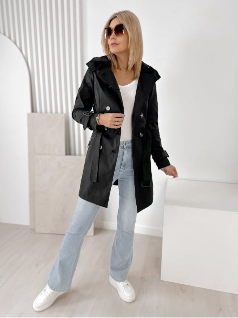 PŁASZCZ TRENCZ MORICONE CZARNY