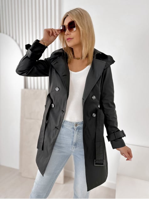 PŁASZCZ TRENCZ MORICONE CZARNY