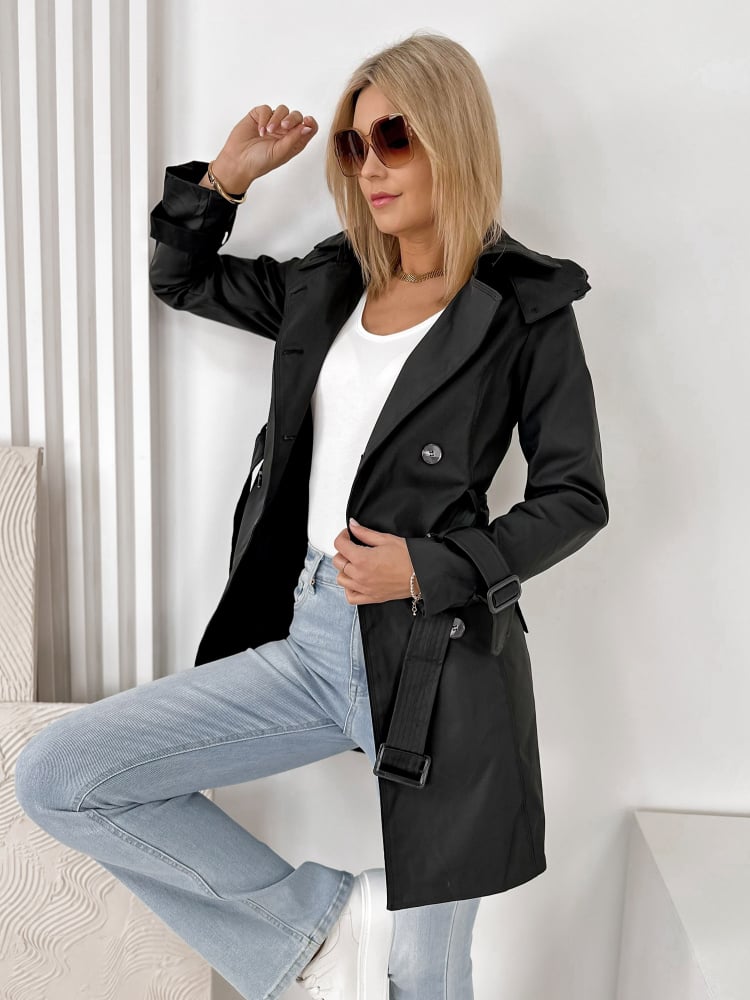 PŁASZCZ TRENCZ MORICONE CZARNY