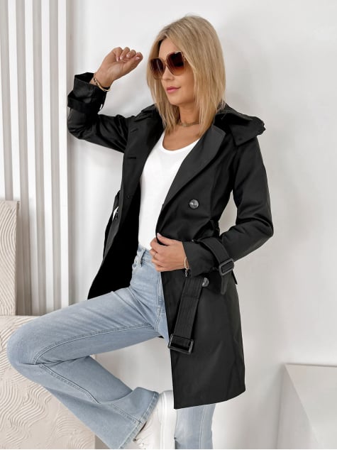 PŁASZCZ TRENCZ MORICONE CZARNY