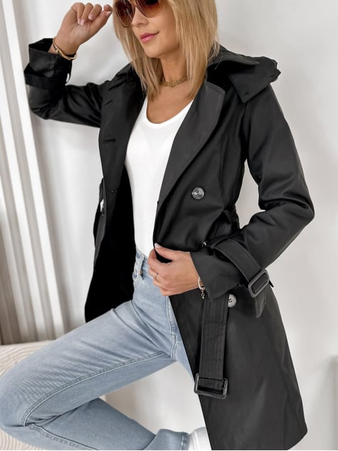 PŁASZCZ TRENCZ MORICONE CZARNY