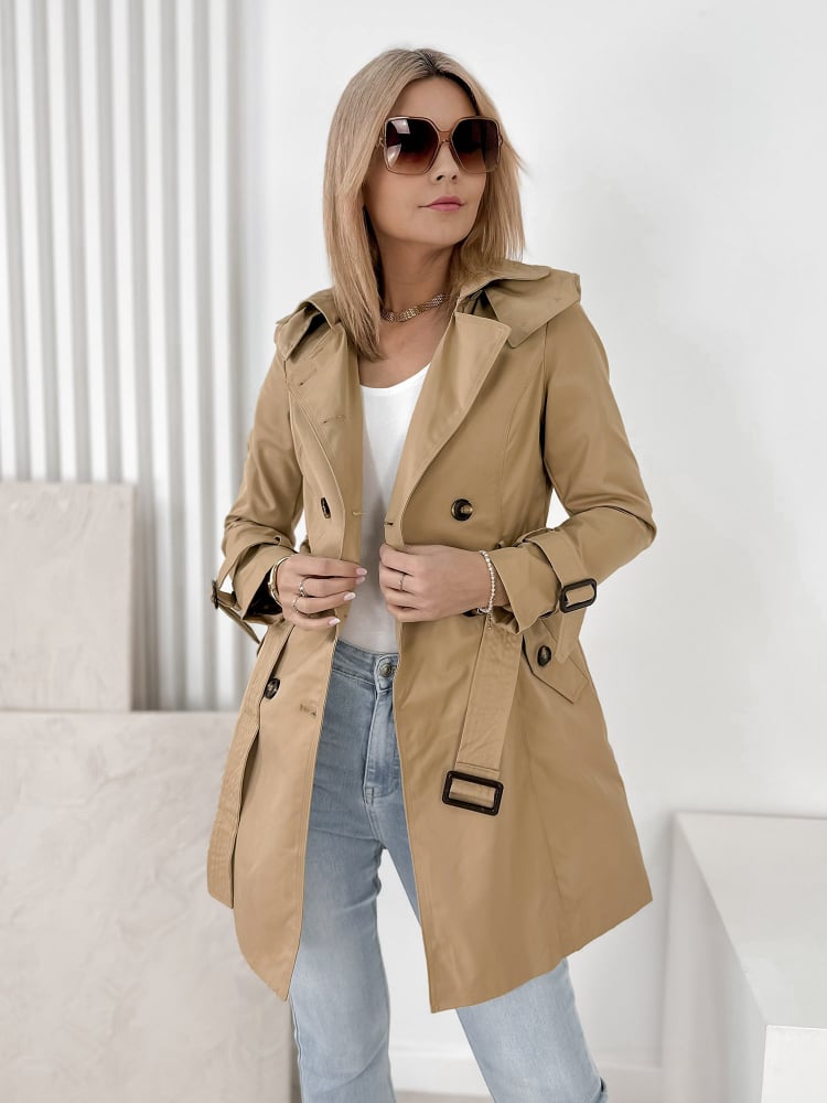 PŁASZCZ TRENCZ MORICONE KARMELOWY