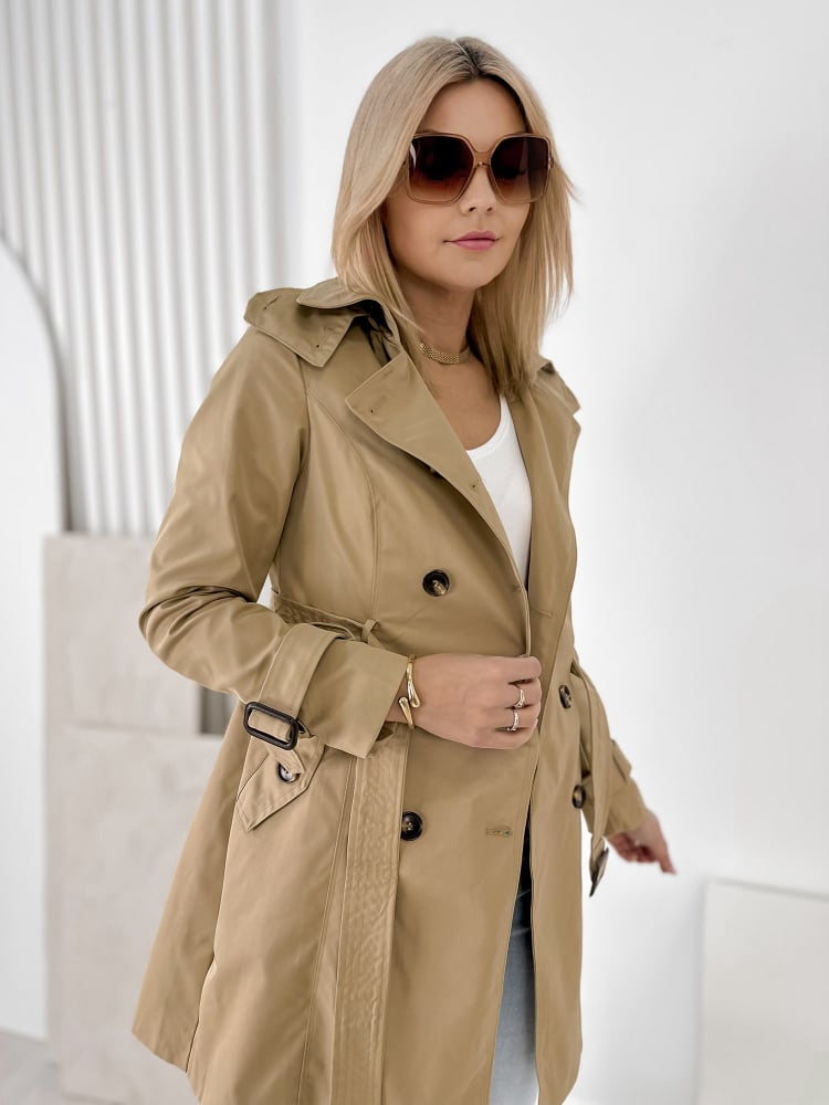 PŁASZCZ TRENCZ MORICONE KARMELOWY