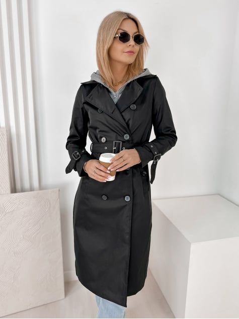 PŁASZCZ TRENCZ LAFAYETTE CZARNY