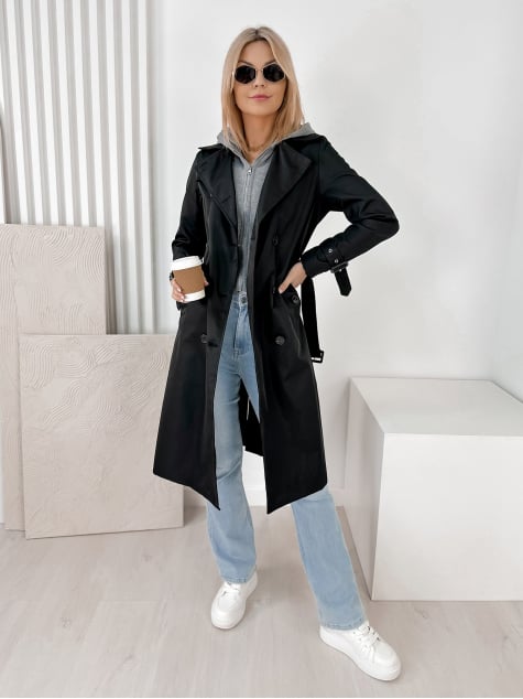 PŁASZCZ TRENCZ LAFAYETTE CZARNY