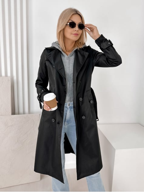 PŁASZCZ TRENCZ LAFAYETTE CZARNY