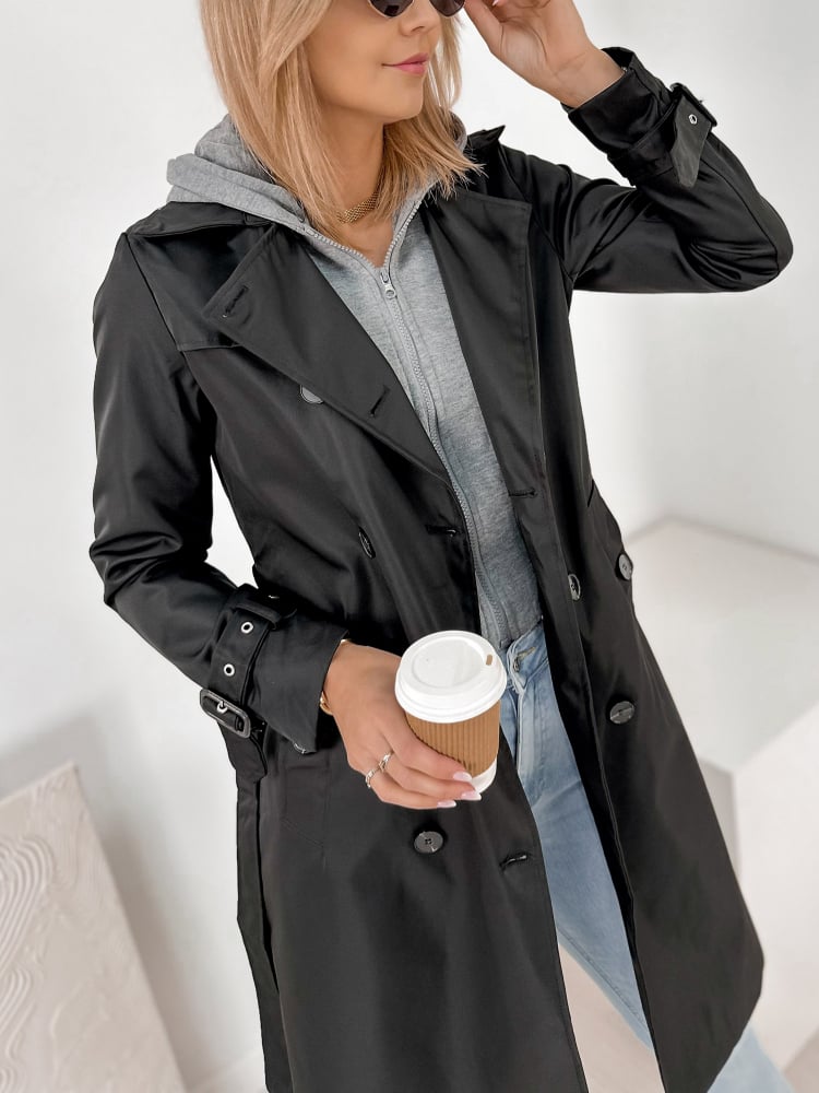 PŁASZCZ TRENCZ LAFAYETTE CZARNY